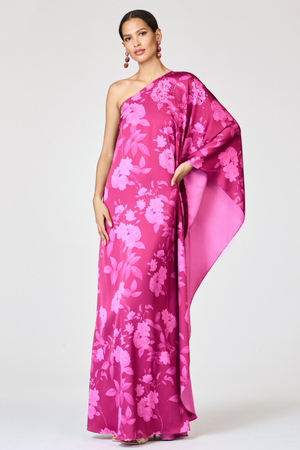 EMBELLISHED DEMI GOWN - RHODOLITE ROSES - FINAL SALE