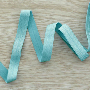 Biais élastique pré-plié satiné 15 mm de large - Bleu layette