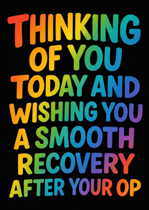 Rainbow Typography Thinking Of You Get Well Card