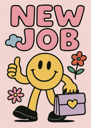 New Job Thumbs Up Smiley Card