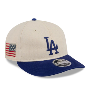 LA Dodgers MLB Americana Herringbone Dark White Retro Crown 9FIFTY Adjustable Cap