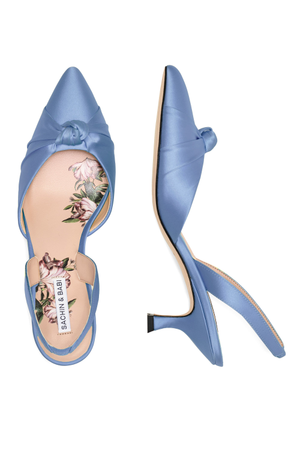 NOLITA SKY BLUE DUCHESS SATIN 2 INCH KITTEN HEEL