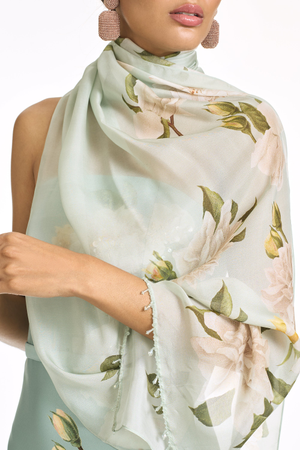 EMMY MINT GREEN SILK CHIFFON SCARF