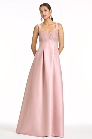 AURORA PINK EMBELLISHED EMPIRE WAIST BALL GOWN