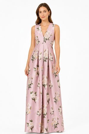 BROOKLYNNE PINK FLORAL MIKADO BALL GOWN