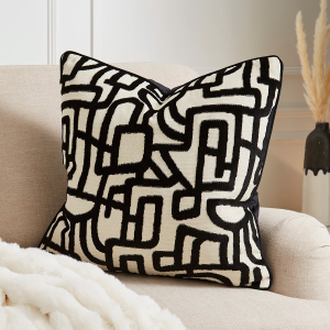 Luxury Arabella Cut Velvet Cushion - Black 55x55cm