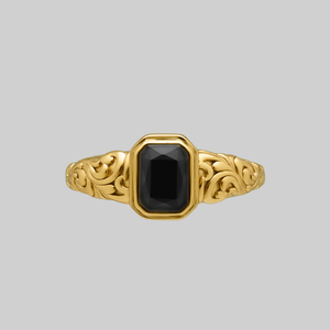 IN MEMORIAM. Onyx Ashes Cremation Ring - Gold - Gold / Medium
