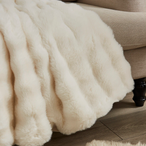 Luxury Bubble Faux Fur Throw 150x200cm  - Cream
