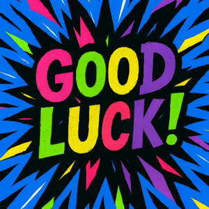 Moonpig Colourful Starburst Good Luck Card