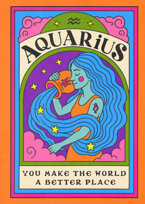 Aquarius Star Sign Birthday Card
