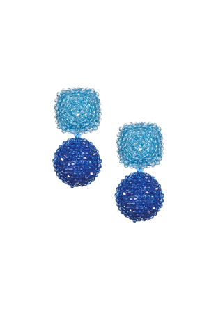 LYDIA BLUE GLASS BEADED DROP EARRINGS