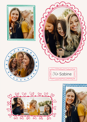 Doodle Frames Photo Upload Valentine's Day Card