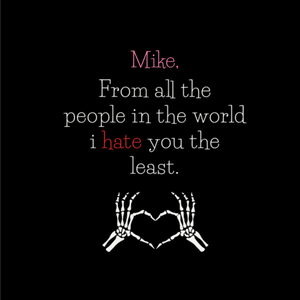 Humorous Skeleton Hands Typographic Valentine's Day Card
