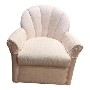 1990s Expressions Custom Furniture White Swivel Chair