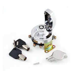 DOSS FL Style 5-Pole Round Key Ignition Switch in Chrome Finish For 1948-1972 FL Models (76953)