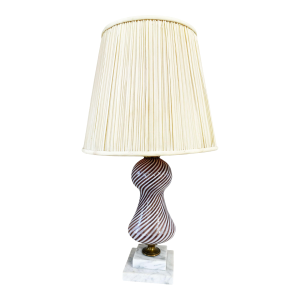 Dino Martens for Aureliano Toso Murano Mezzo Filigrana Art Glass Table Lamp