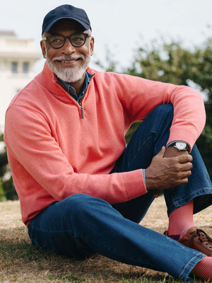 Coral Quarter Zip Cotton Jumper