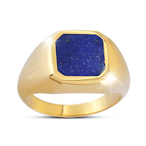 Genuine Lapis Lazuli Gentlemen's Gemstone Ring Size 13.5