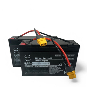 Microcat 6 Volt 12 Ah Bait Boat Battery x 2 with XT60 Connectors