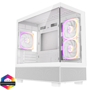 CIT Solar MATX ARGB Two-Sided Tempered Glass Gaming Case - White - CIT-SOLAR-WHT