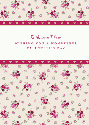 Laura Ashley One I Love Wishing You A Wonderful Valentine's Day Card