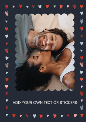 Hearts Border Design Your Own Photo Upload Card