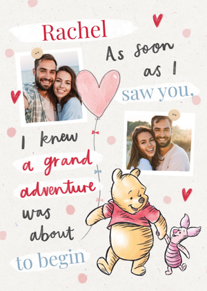 Winnie The Pooh As Soon As I Saw You Photo Upload Personalised Love Card