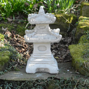 Two-Tiered Stonecast Kowloon Pagoda  Garden Ornament