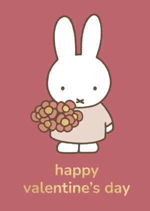 Miffy Holding Flowers Valentine's Day Card
