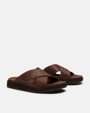 Timberland Casco Cove Cross Strap Full Grain Leather Mens Sandals - Dark Brown