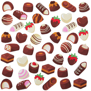 Chocolade zoetigheden schuimstickers