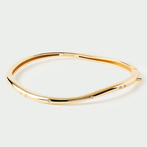 Gold Plated Zirconia Air Bangle