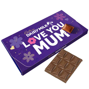Cadbury Dairy Milk "Love You Mum" Chocolate Bar with Flower Gift Envelope 110g