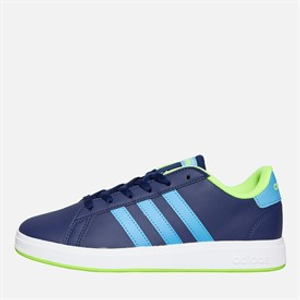 adidas Junior Boys Grand Court 2.0 Trainers Dark Blue/Blue Burst/Lucid Lemon