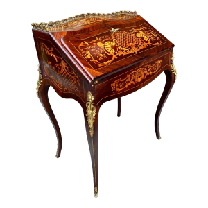 19th C. Louis XV Design French Slant Front Ladies Writing Desk
