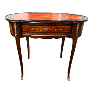 Early 20th Century Louis XV Style Marquetry Writing Table