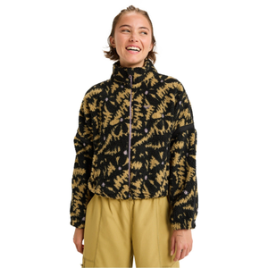 Roxy Womens Boundless Spirit Sherpa Full Zip Fleece - M / Anthracite/Flowers
