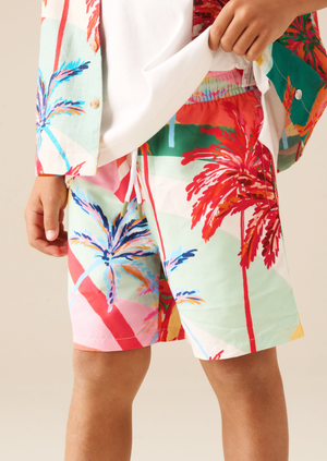Rocky Palm Print Swim Short