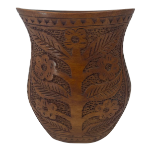 Vintage Hand Carved Wooden Vase