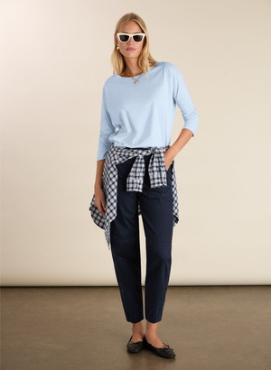 Amelia Organic Cotton Barrel Leg Cargo Trousers - UK 12 | EU 40 | US 08 / French Navy
