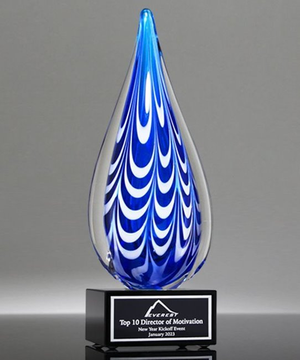 Azure Passion Glass Flame Trophy