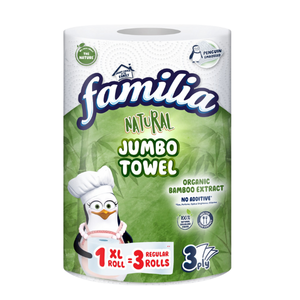 Familia 3ply Triple Length Jumbo Kitchen Roll Towel 240 Sheets