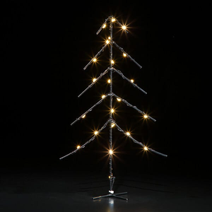 Noma 60cm Twisted Silver Wire Tree With 200 Warm White LEDs