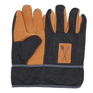 Denim Garden Gloves with Leather Reinforcement – Hard-Wearing Gardening Gloves with Comfortable Fit