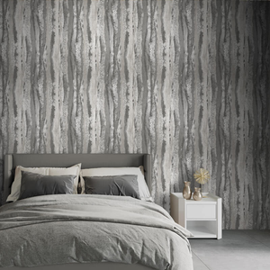 Muriva Soren Industrial Stripe Silver/Grey Wallpaper - 223302
