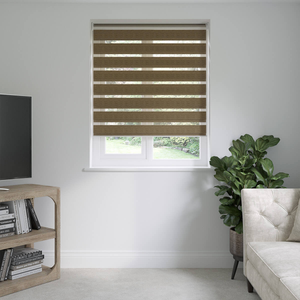 Berkshire Light Brown Day & Night Blinds: 1140mm x 1140mm Recess