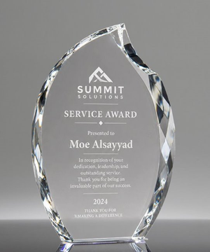 Diamond Edge Clear Crystal Flame Award