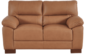 Dalmore Genuine Leather Caramel 2 Seater Sofa