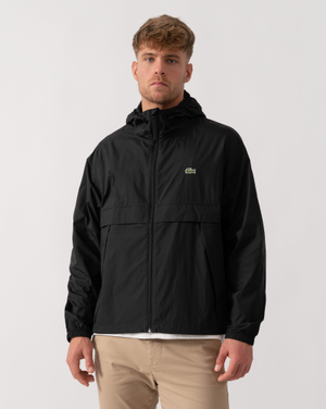 Lacoste Lightweight Packable Water-Repellent Ripstop Jacket - Black 031