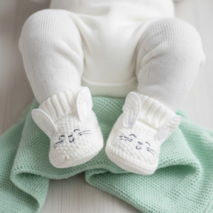 White "Bunny" Knit Booties
